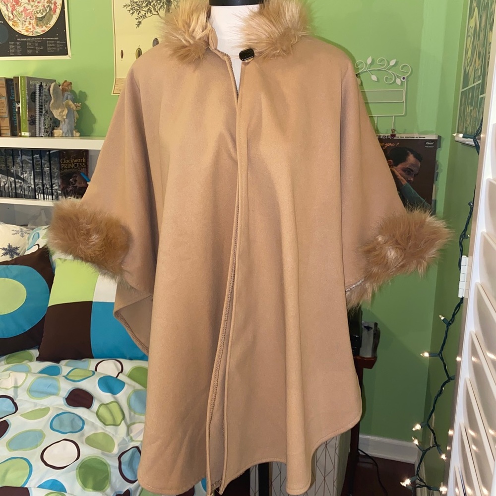 faux fur cape